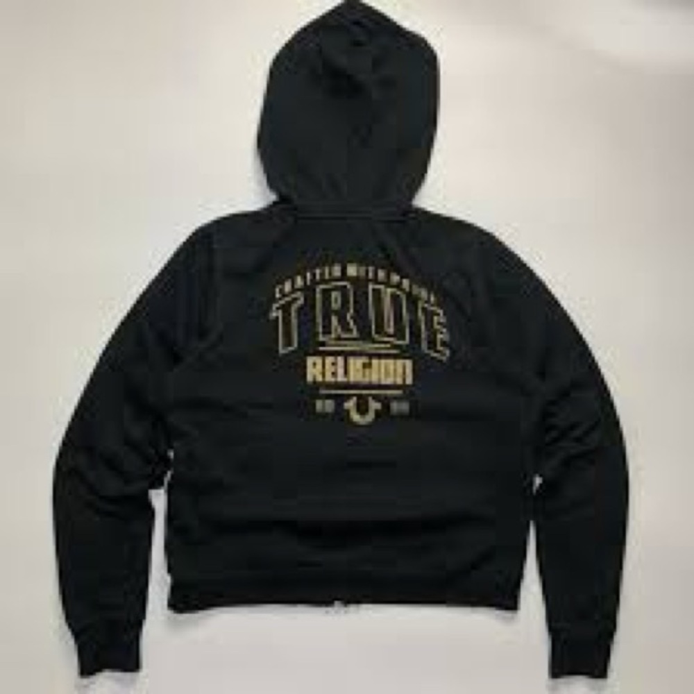 True Religion Black & Gold Glitter Hoodie